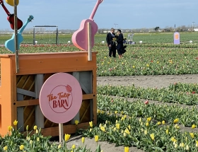 Koningspaar op bezoek bij The Tulip Barn